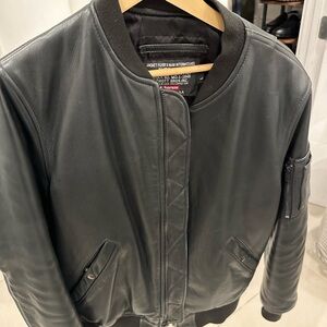 Supreme x Schott Men's Black Bomber Leather Jacket